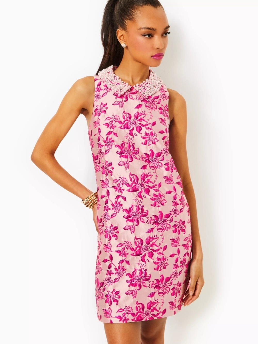 Lilly Pulitzer Kelliana Shift Dress Just Passion Through It Brocade NWT Pink 10